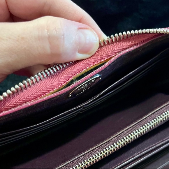 ✨Loewe✨ Vintage Nappa Leather Zip Around Long Anagram Wallet Fuchsia Purple Pink - Picture 14 of 17